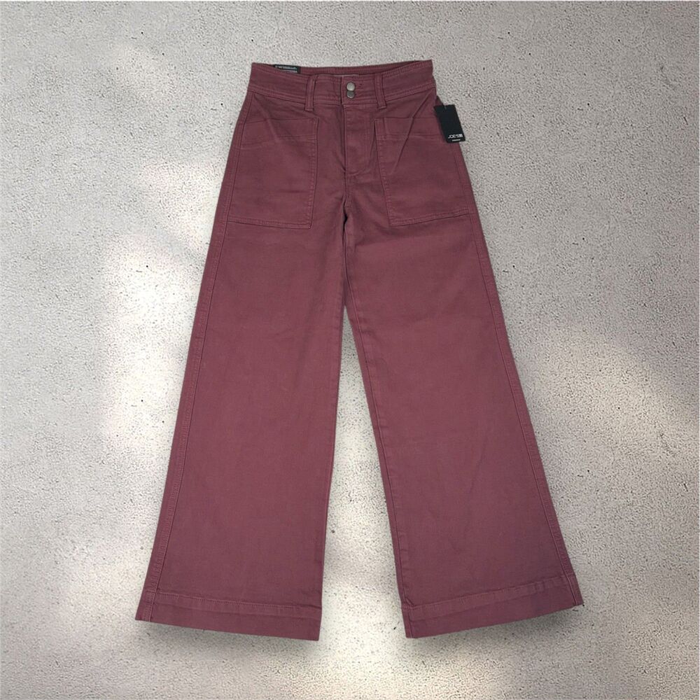 NWT Joe's Jeans Wide Leg Cargo Ankle Jeans Women's 25 Vineyard Wine Designer